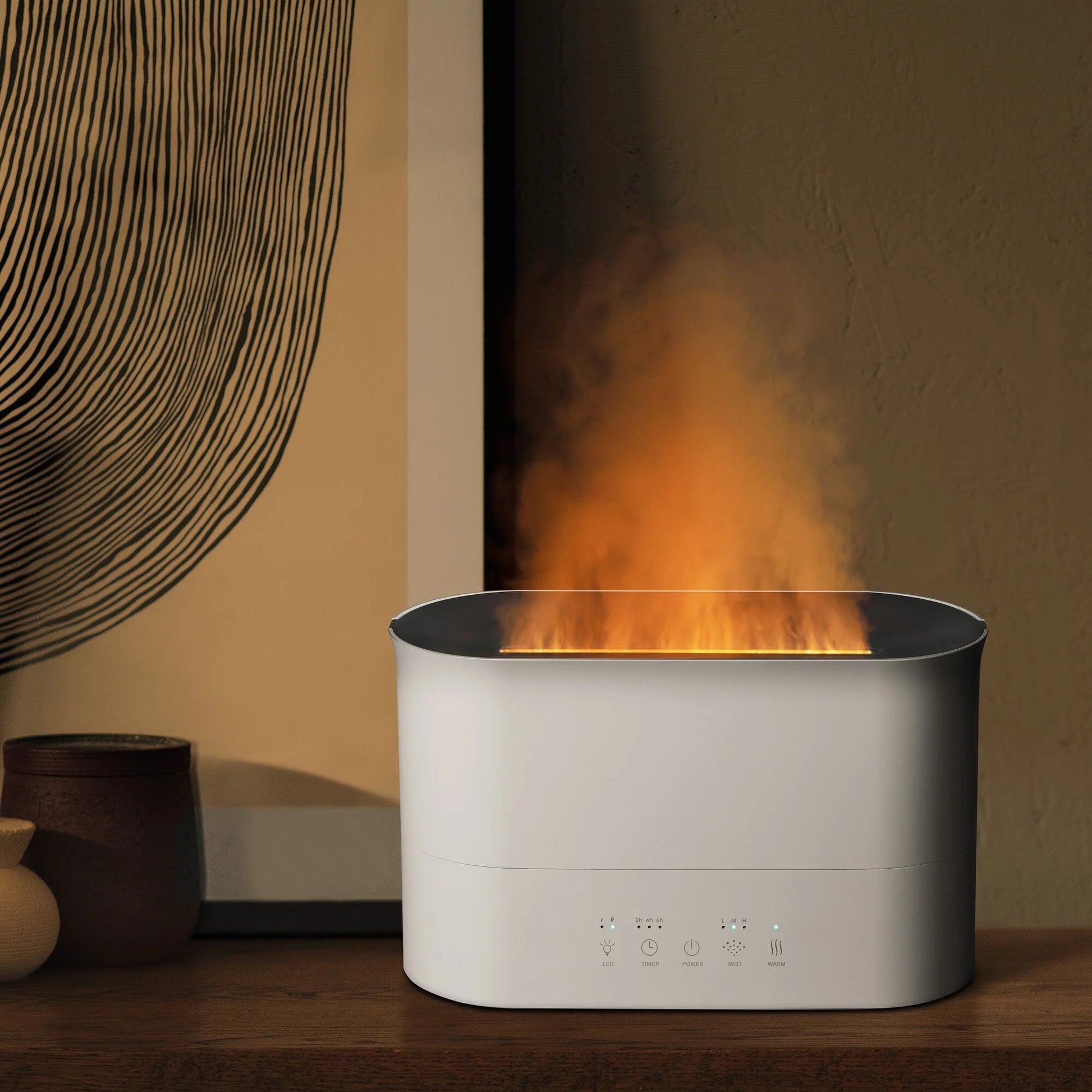 Crystal Aire Flame Mist Humidifier (2000ml) | Ultra-Quiet & Efficient Vapor