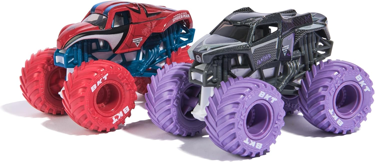 Monster Jam Marvel Spider-Man vs. Black Panther (2-Pack)
