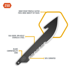 2.5" 50% SERRATED DROP POINT BLADES | 6-PACK