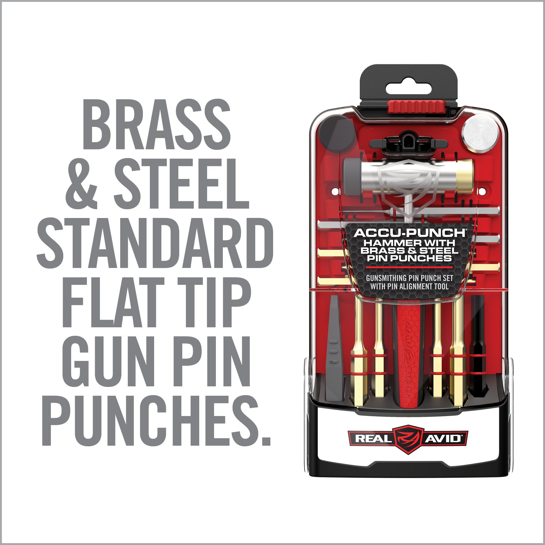 3 Image for Accu-Punch® Hammer with Brass & Steel Pin Punches-Real Avid