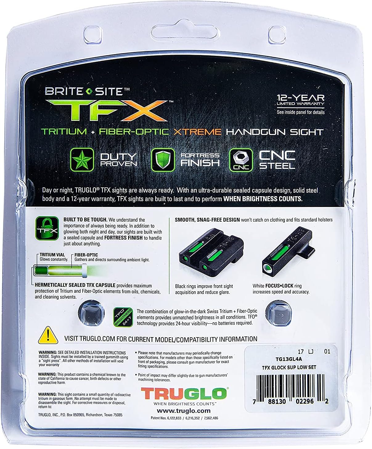 TruGlo Truglo TFX Glock Low Sight Set