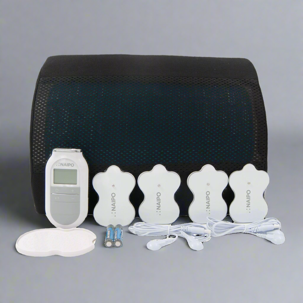 Naipo Electronic Pulse Massager with 4 Electronic Pads, Memory Foam, Cushion and Cooling Gel