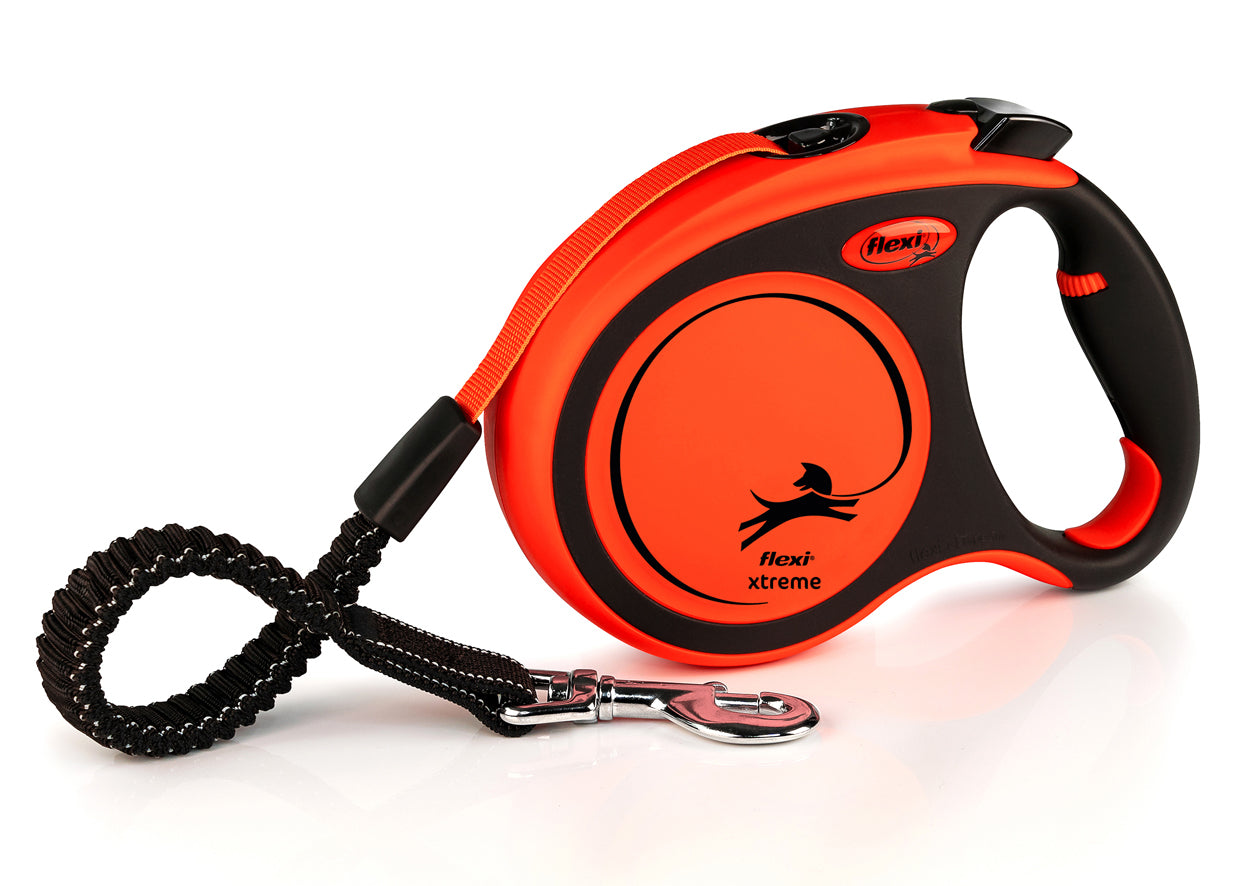 Flexi Xtreme L Retractable Dog Leash (Tape, 5m, Orange, up to 55kg)