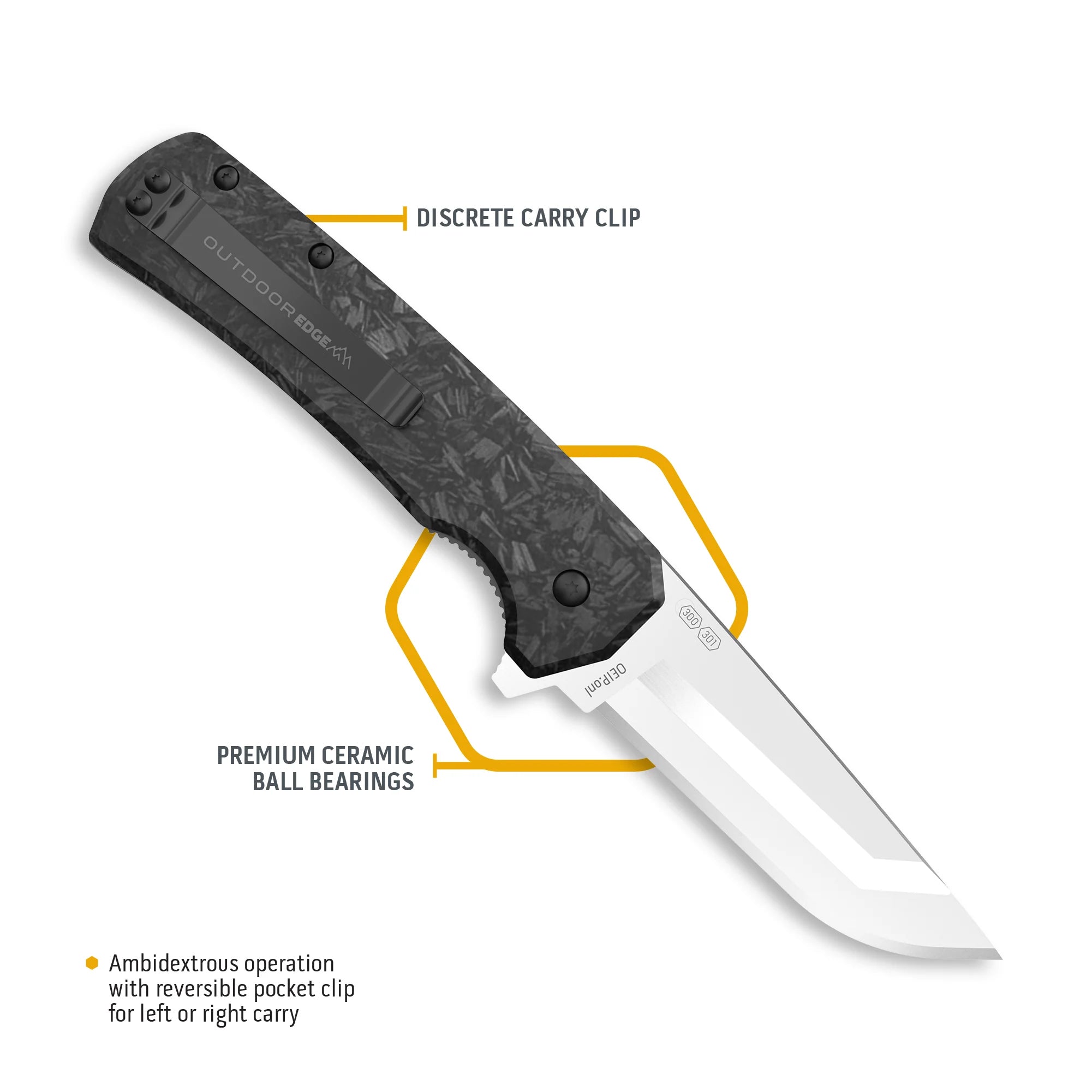 Outdoor Edge Razor VX5 Replaceable Blade Ceramic Bearing Flipper EDC Knife (3.0")