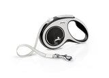 Flexi Comfort S Retractable Dog Leash (Tape, 5m, Black, up to 15kg)