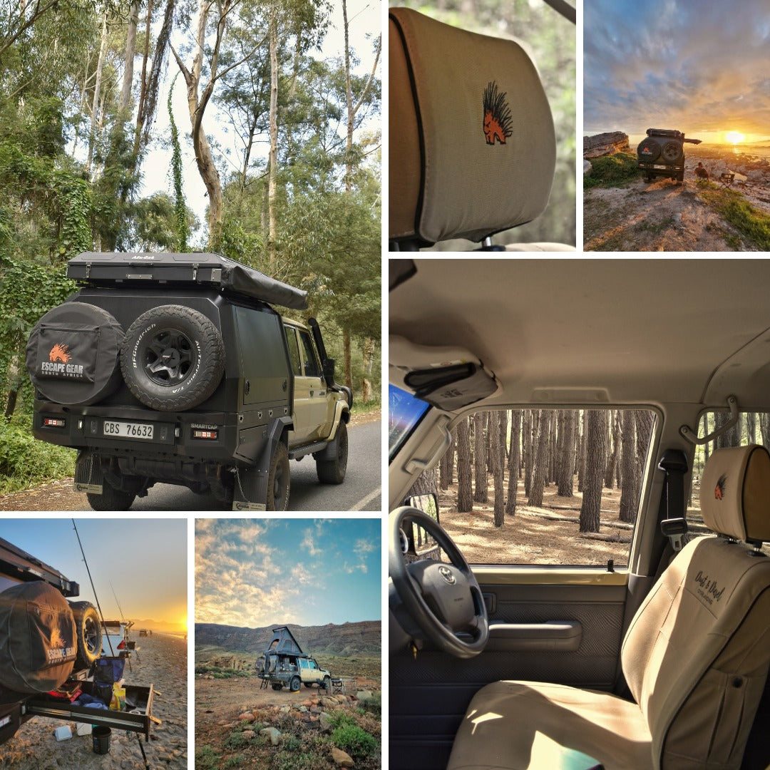 Escape Gear Seat Cover VW Kombi TDI (2016–Present) – 2 Fronts (Check Armrests & Airbags) + 35/30/35 Bench + Solid Rear Bench (ISOFIX on 3rd Row Confirmed)